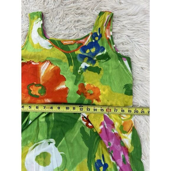 Jams World Janice Green Floral Midi Dress Valleyview Print Pockets Size Large - Picture 3 of 15